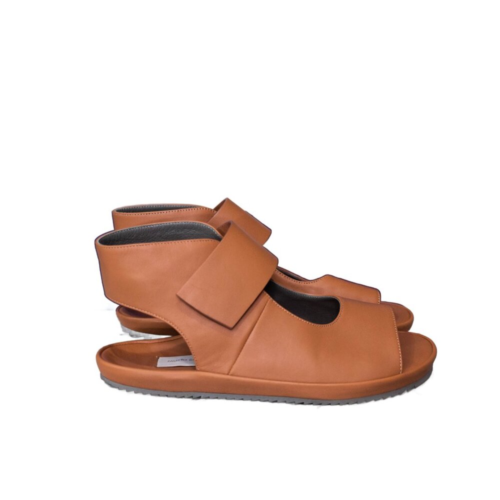 NWT Fausto Santini Cognac Brown Leather Sandals, Size 40 / 8.5